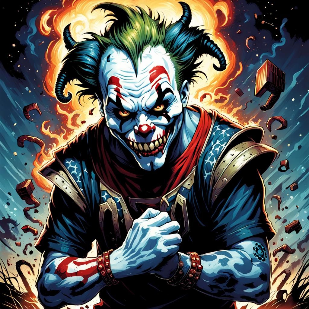 Juggalo Portrait in Comic Book Art Style