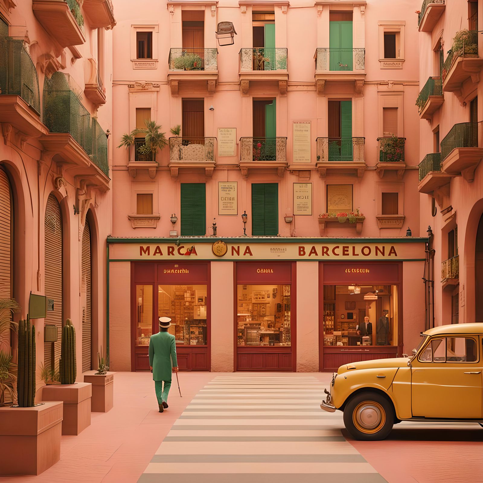 Barcelona in Wes Anderson Style