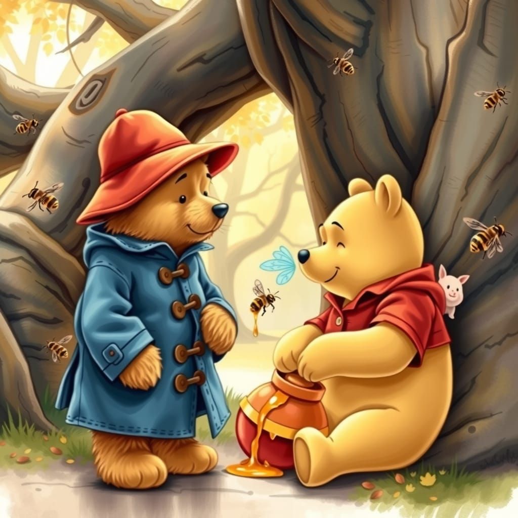 Vintage-Inspired Bears in Hundred Acre Wood