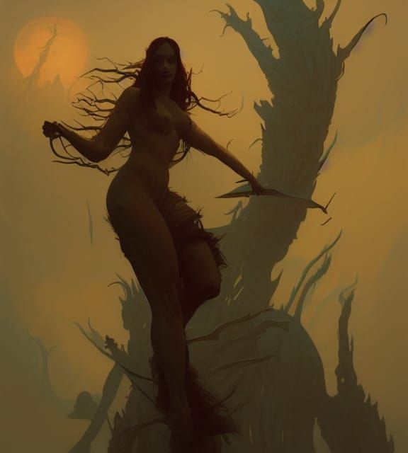 Dark Fantasy Landscape in Gritty Style