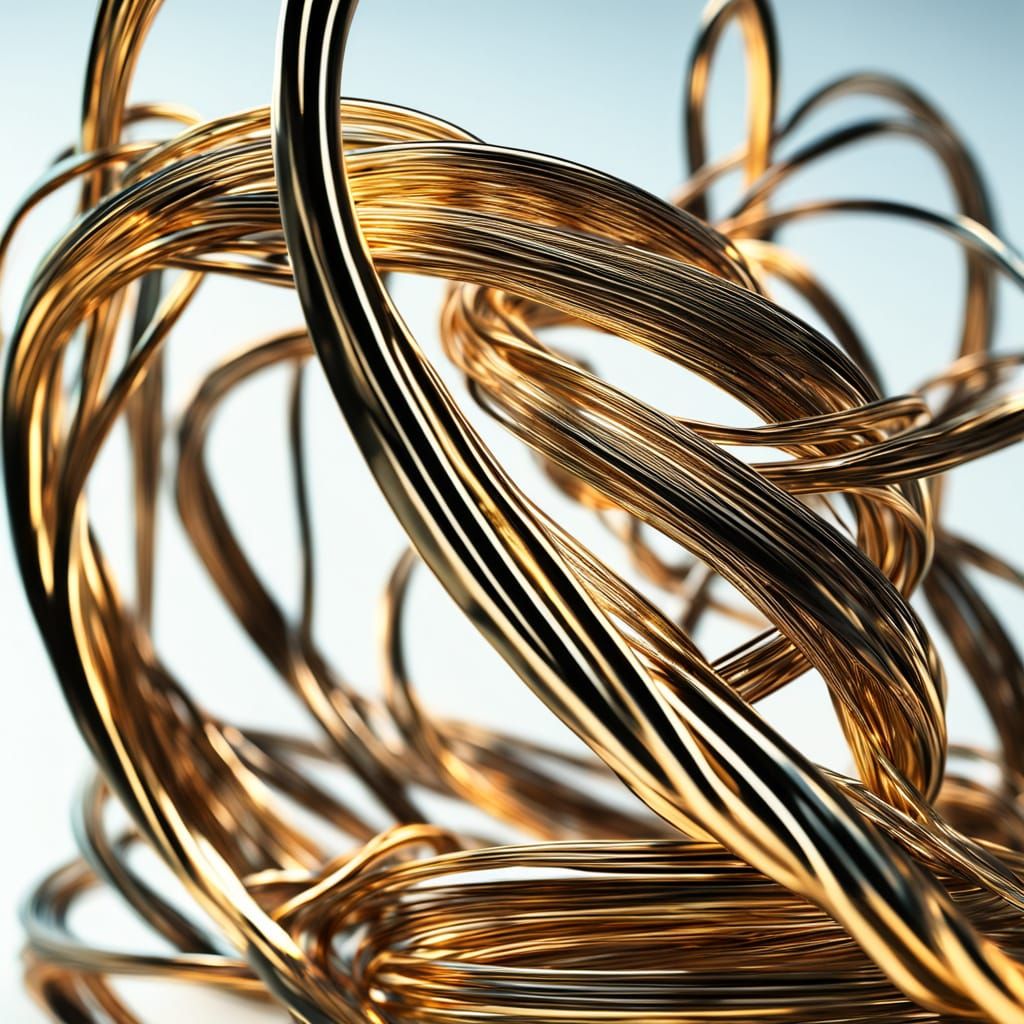 Vibrant Metallic Wire Sculpture in Macro Photography