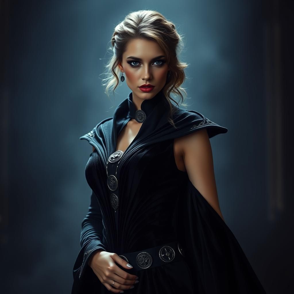 Mystical Sith Lady in Luxurious Dark Gown