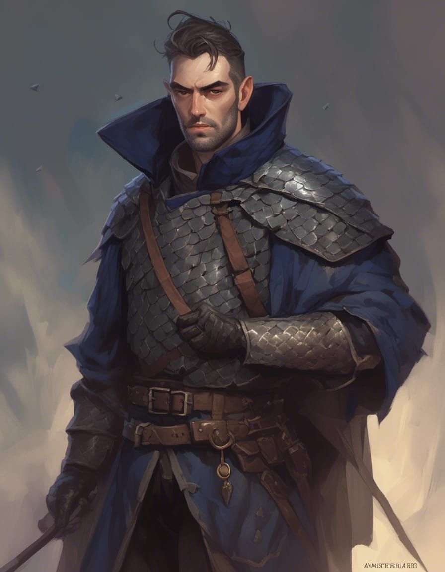 Gothic Fantasy Military Man Character Portrait