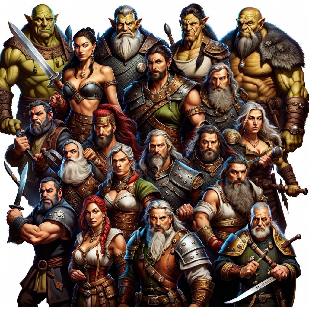 Fantasy Tavern Scene With Diverse Characters