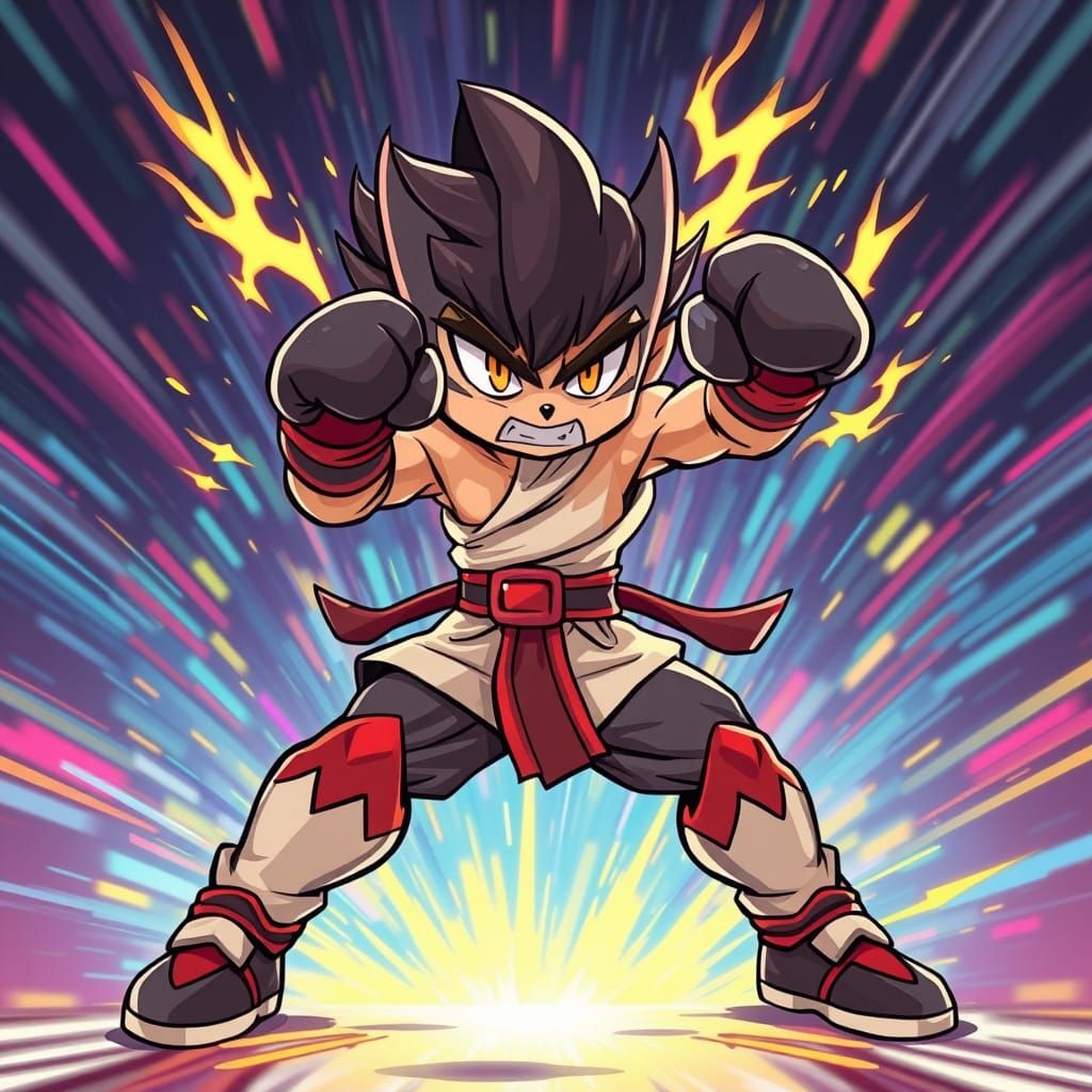 Cyberpunk Warrior Unleashes Frenzied Fury