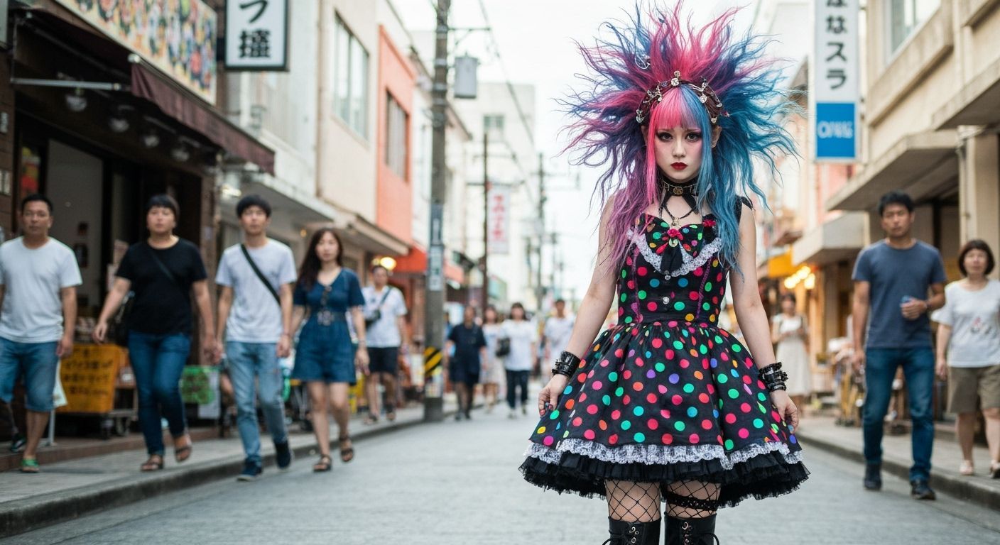 Punk Gyaru Girl in Okinawa, Shibuya and Harajuku Styles