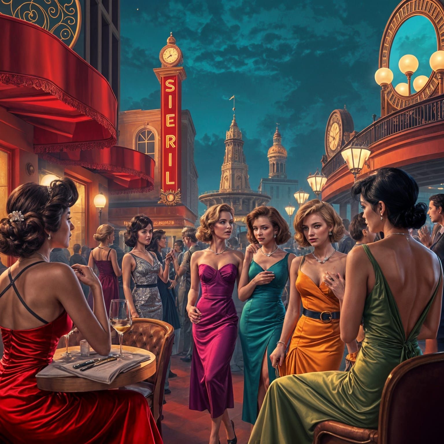 1960s Nightlife: Elegant Women in Sophisticated Settings