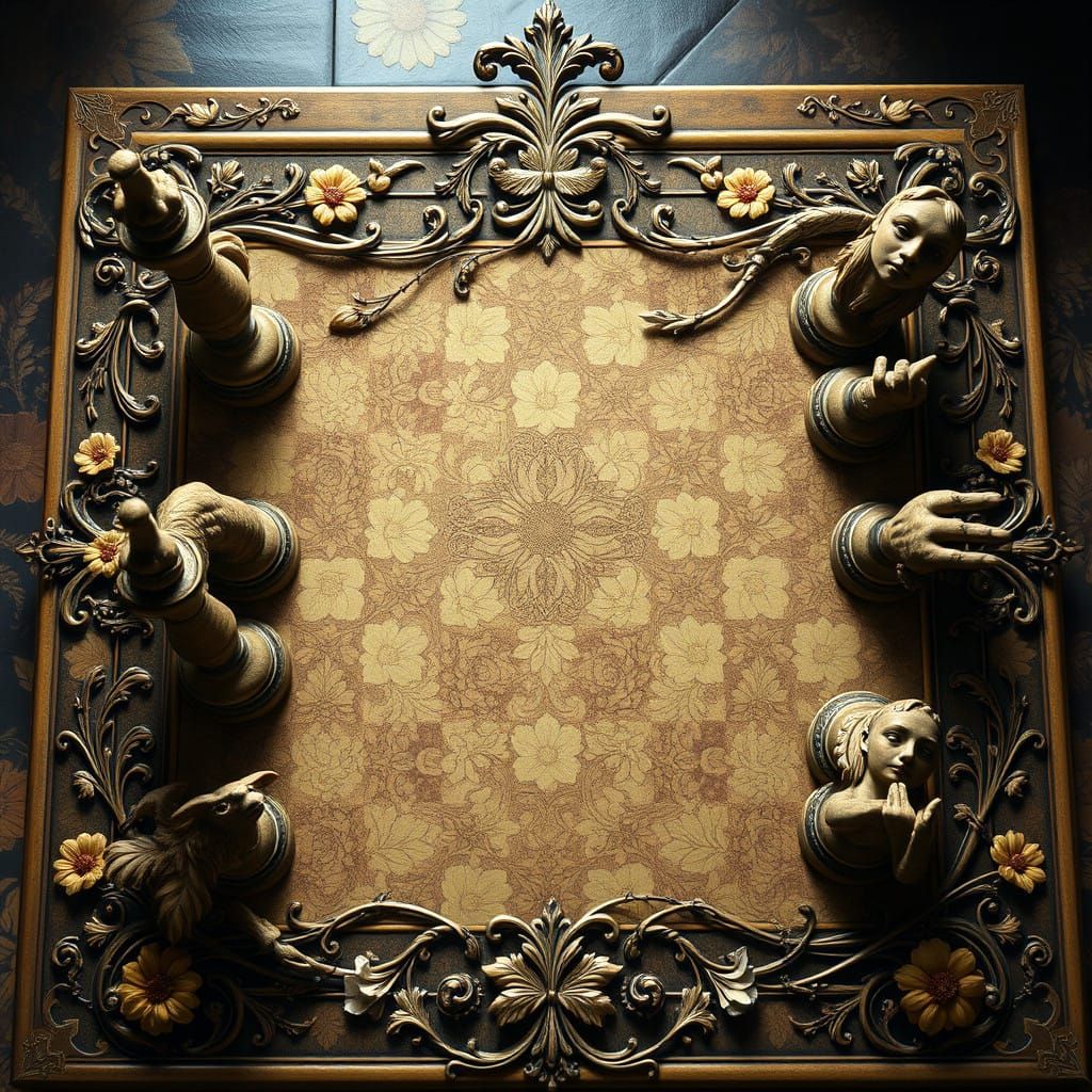 Baroque Chessboard in Whimsical Style