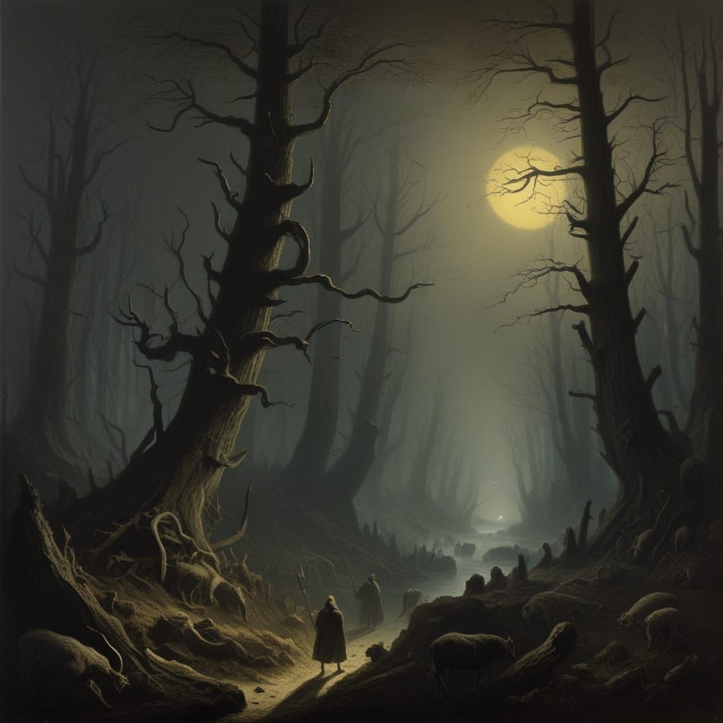 Grimdark Landscape in Oil Painting Style
