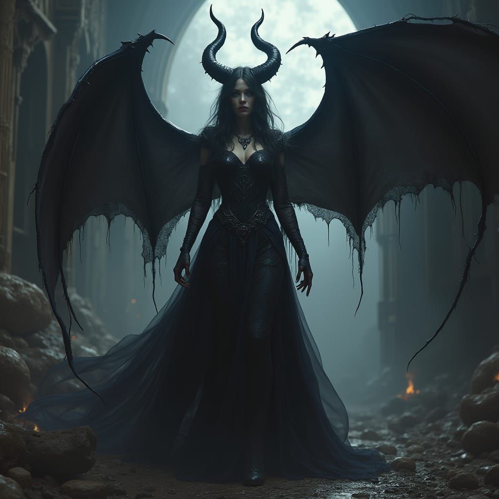 Lilith, Queen of Demons in Dark Fantasy Style