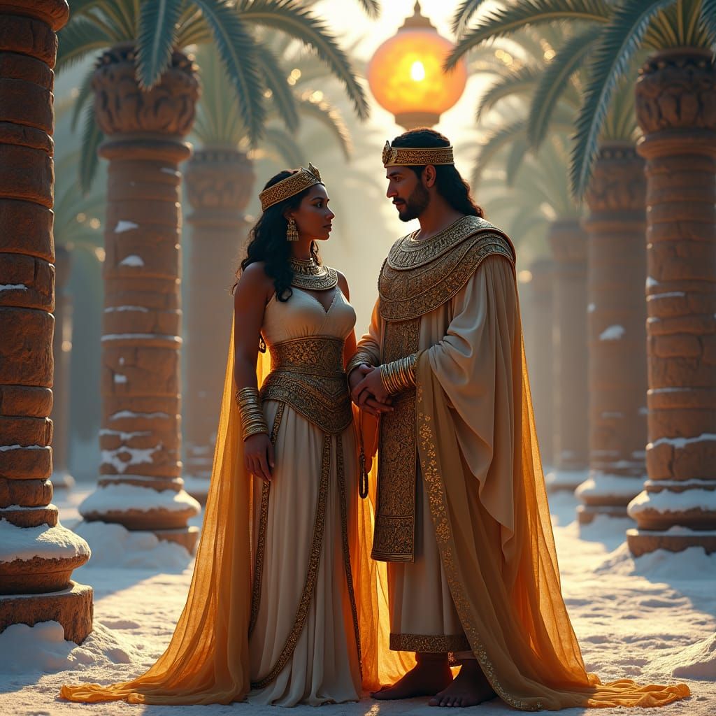 Cleopatra and Antony in Winter, Digital Art