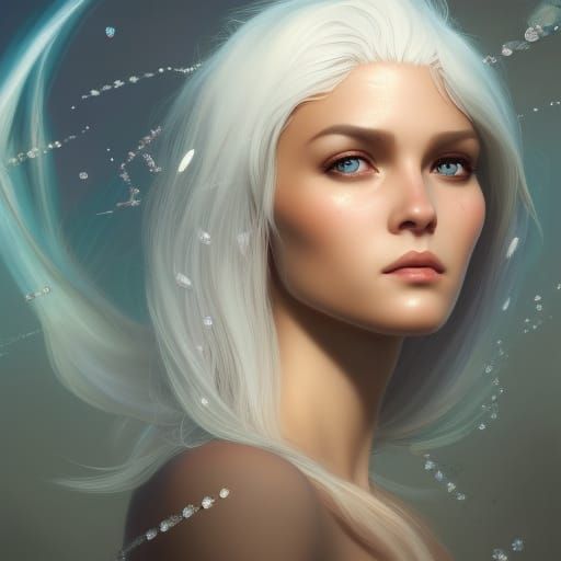 Crystalline Woman Portrait in Hyperdetailed Style