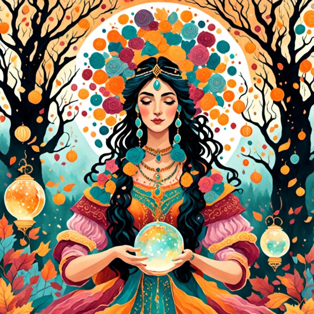 Gypsy Card Reader at Pagan Festival in Matte Style