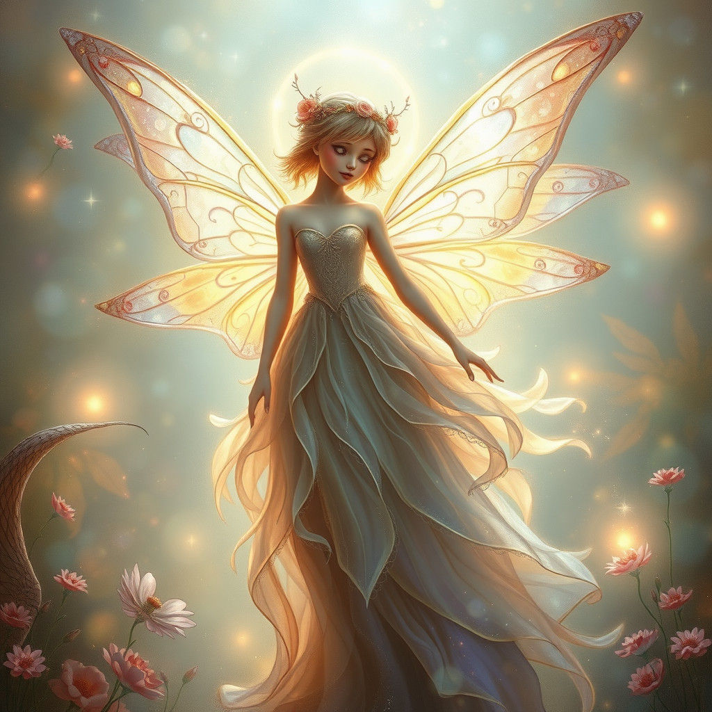 Ethereal Fairy in Dreamlike, Whimsical Setting