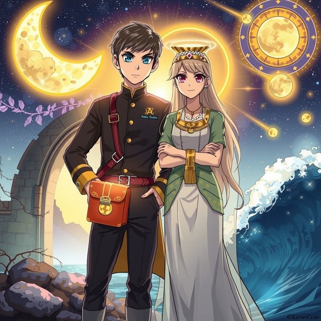 Anime-style Portraits of Adventurer and Mystic