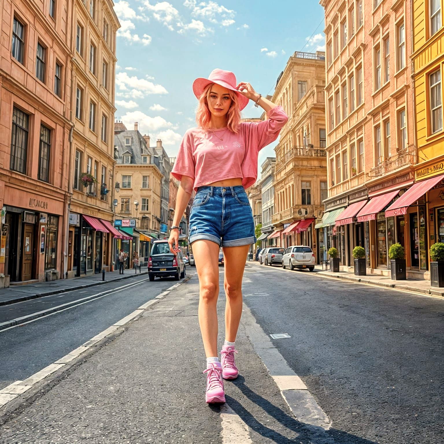 Vibrant Pink Abstract Art