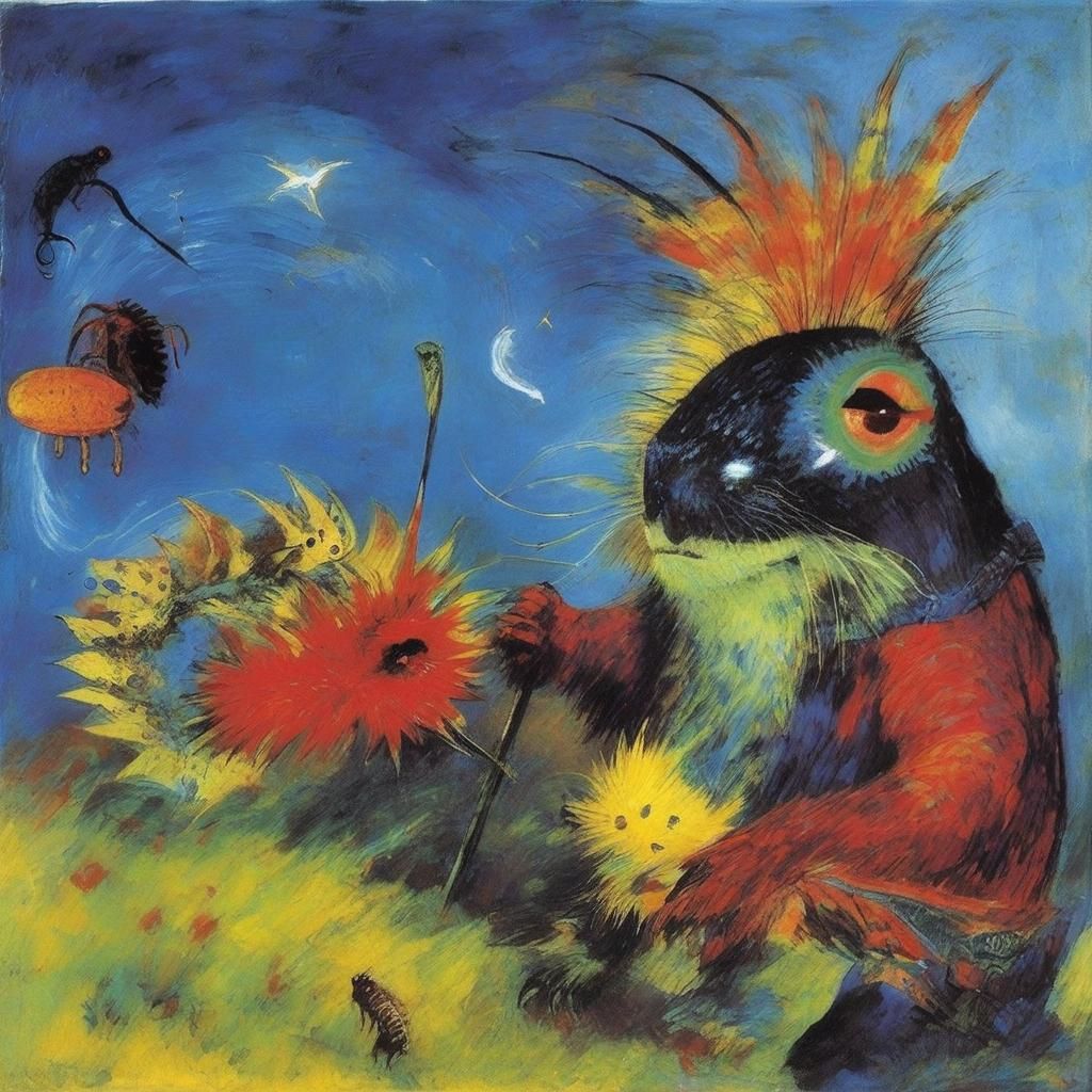 Mythical Singing Creature Art Inspired by Expressionism