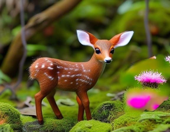 Deer Doll on Moss