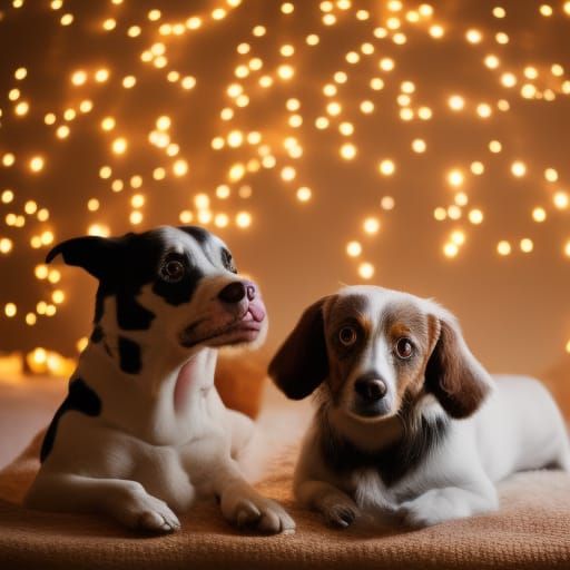 Dogs in Candle-Lit Room: Professional Photography