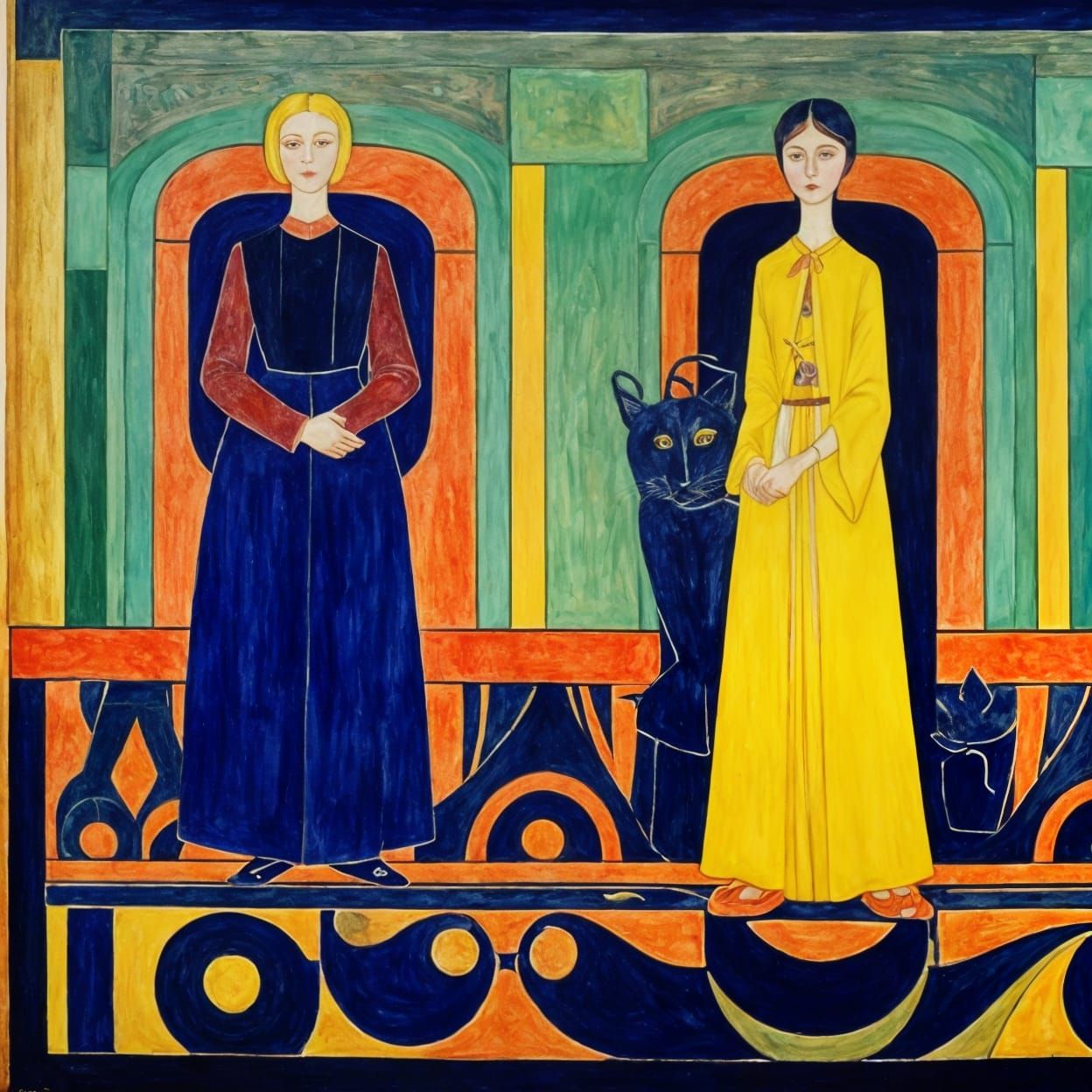 Symbolist Portrait in Jugendstil Style