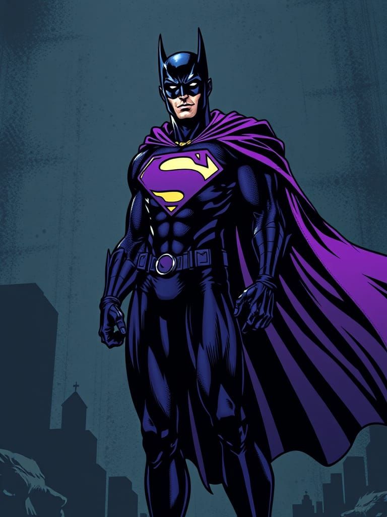 Gritty Dark Hero in Pointillistic Comic Book Style