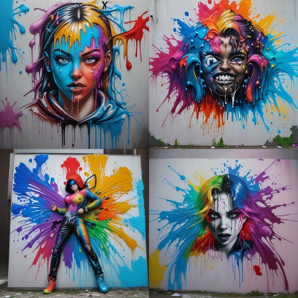 Graffiti Art with Melting Effects in Street Art Style