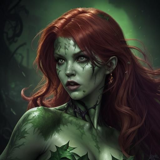 Poison Ivy in Arkham Asylum: Hyperrealistic Concept Art