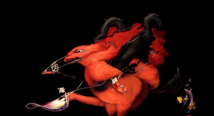 Purgatori in Qajar Art Style with Hyper-Detailed Face