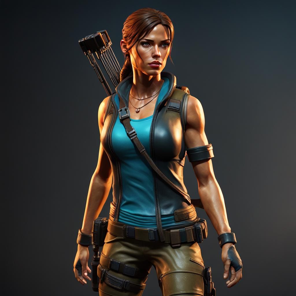 Lara Croft Vinyl Figurine in 3D Render