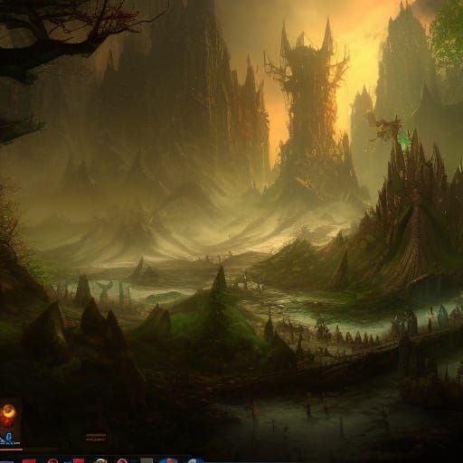 Realistic Beholder in Magical Forest, Dungeons and Dragons