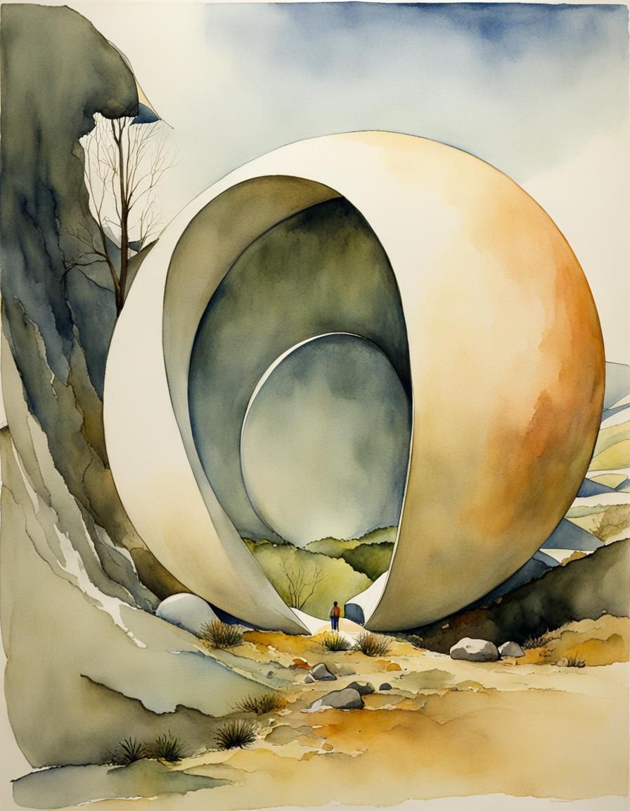 Watercolor Painting of Nonmodal Nodes with Transparent Wash