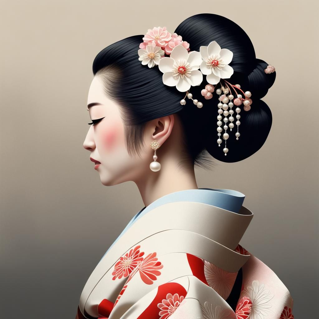 Create a high-resolution image that fuses traditional Japane...