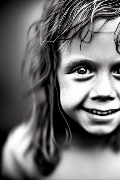 Hyperrealistic Portrait of an Amazed Boy