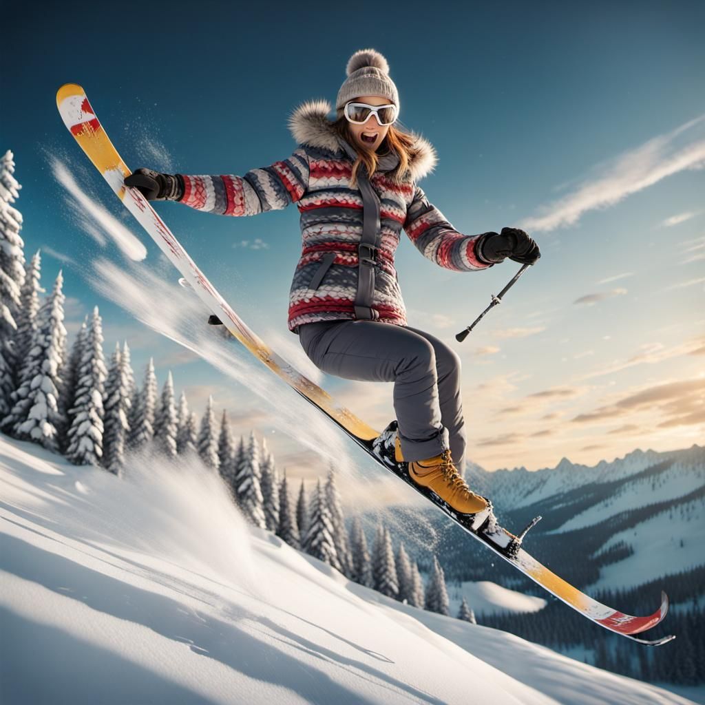 Winter Backflip: Supermodel in Cinematic Landscape