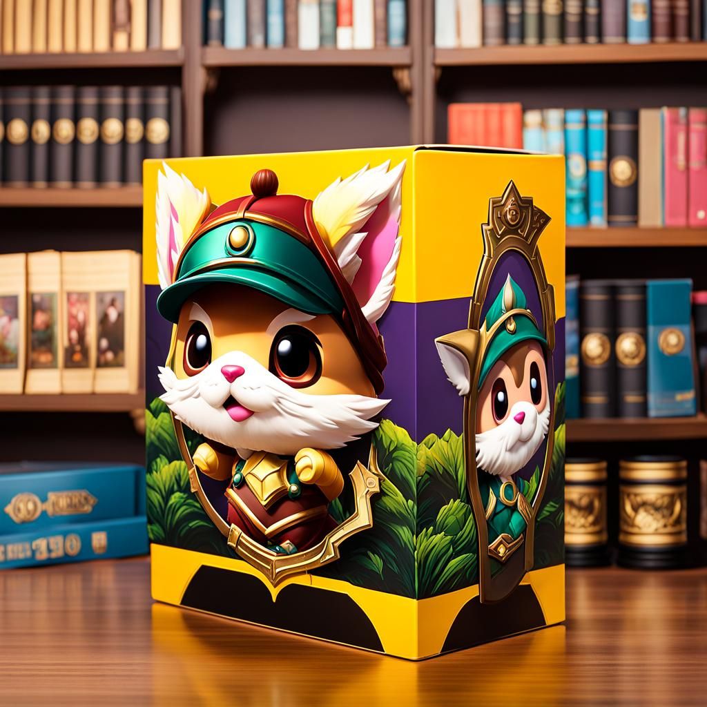 Teemo Funko Pop on Bookshelf: Digital Matte Painting