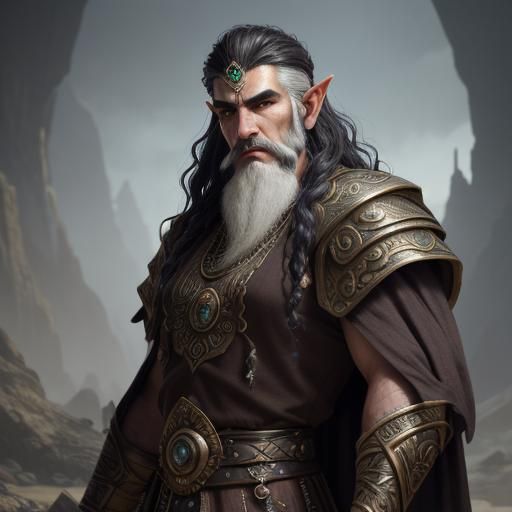 Dwemer Male Portrait in Steampunk Fantasy Style