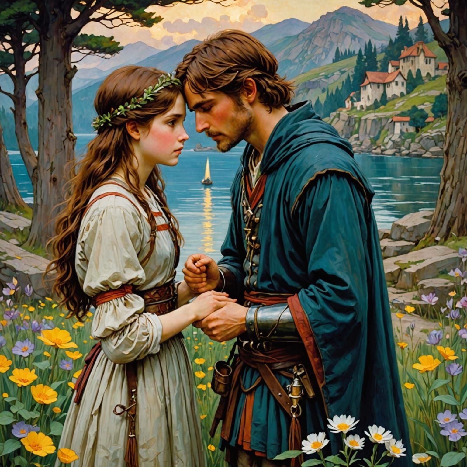 Surreal Beauty in Whimsical Anime Style