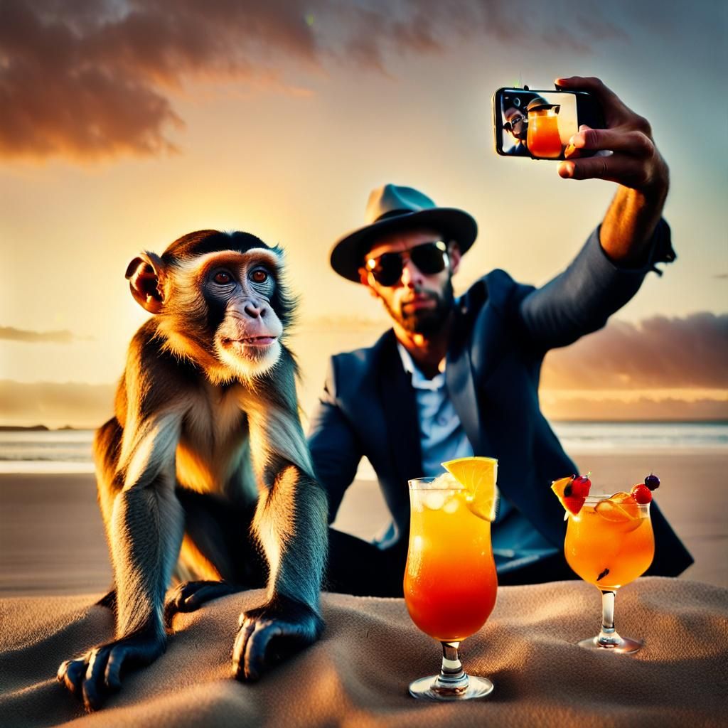 Beach Selfie Photobomb in Contemporary Portrait Photography