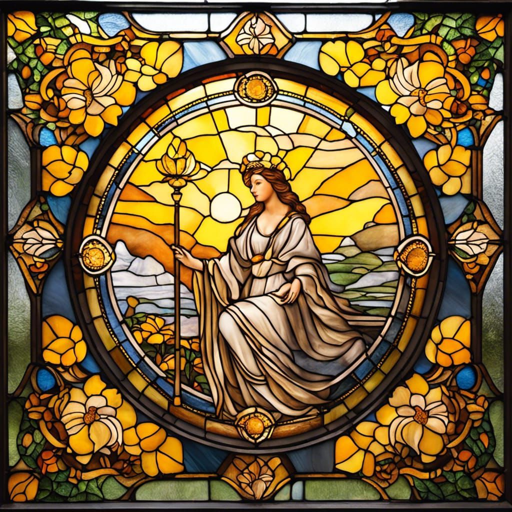 Eos, Goddess of Dawn in Stained Glass