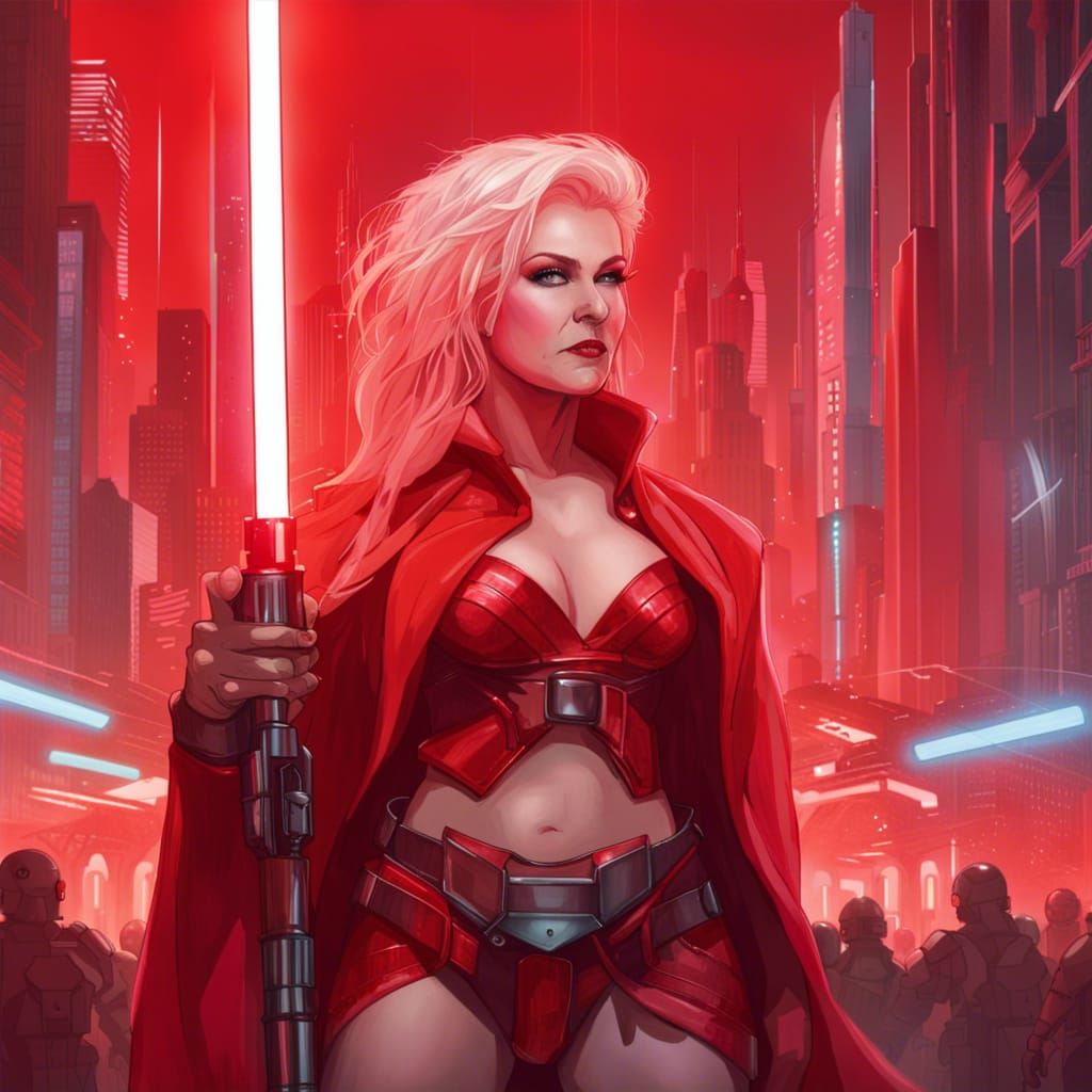 Jedi Knight in Cyberpunk City, Hyperdetailed Portrait