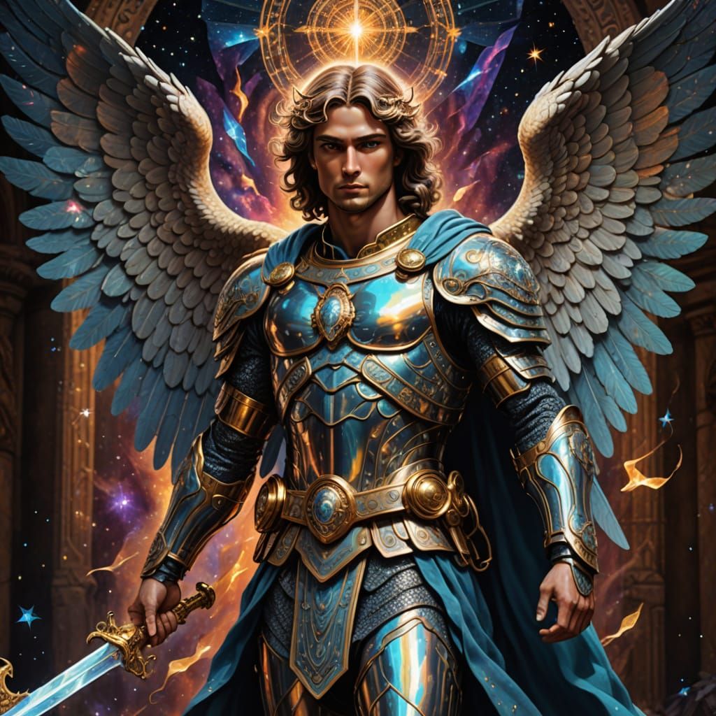 Archangel Michael Holographic Cosmic Illustration