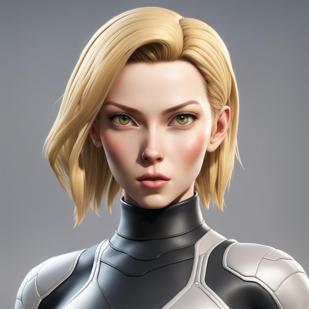 Detailed Portrait of a Powerful Woman in Anime Style