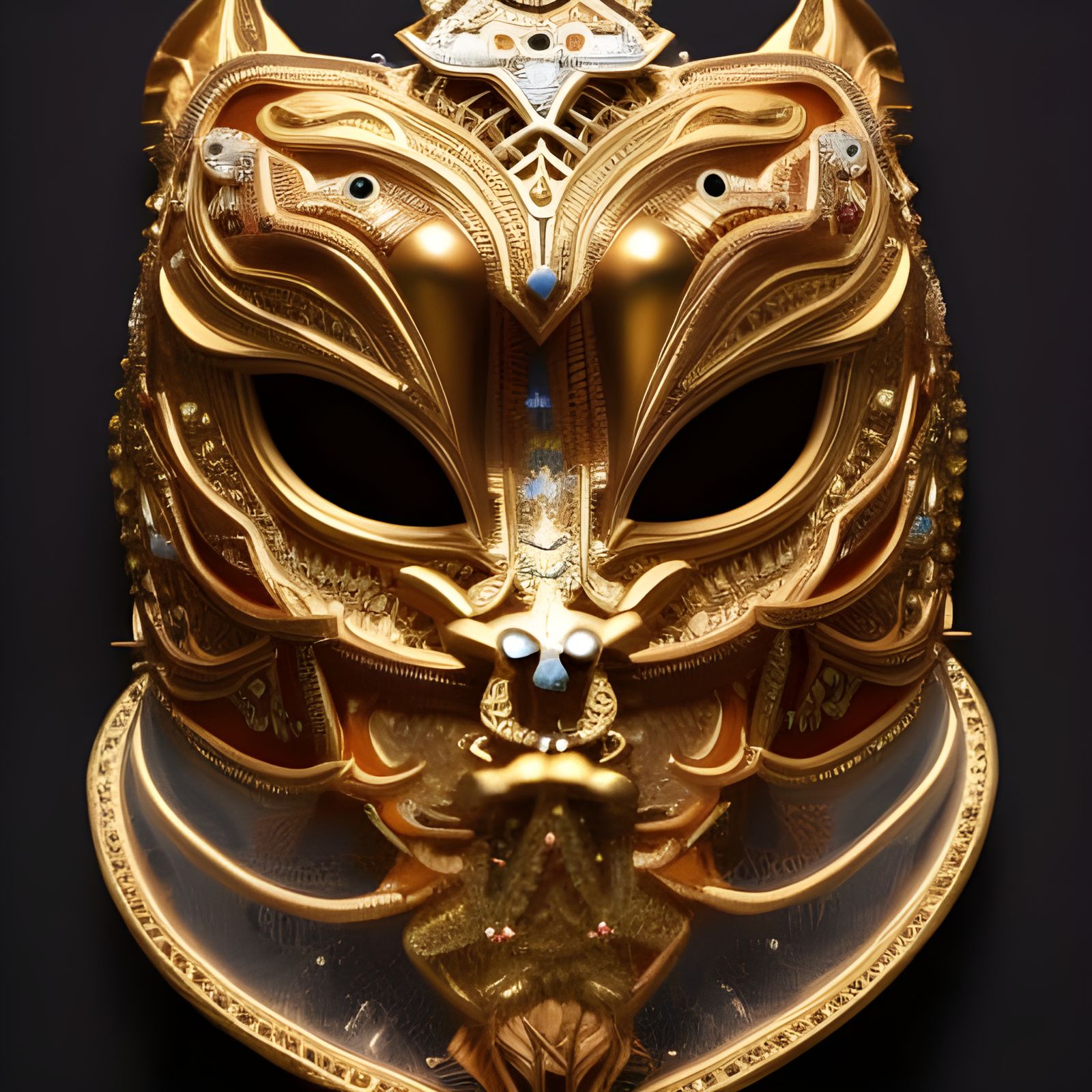 Detailed African Warrior Mask in Matte Painting Style
