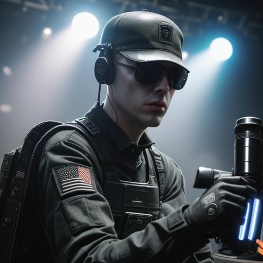 Dystopian Militarized Techno Scene