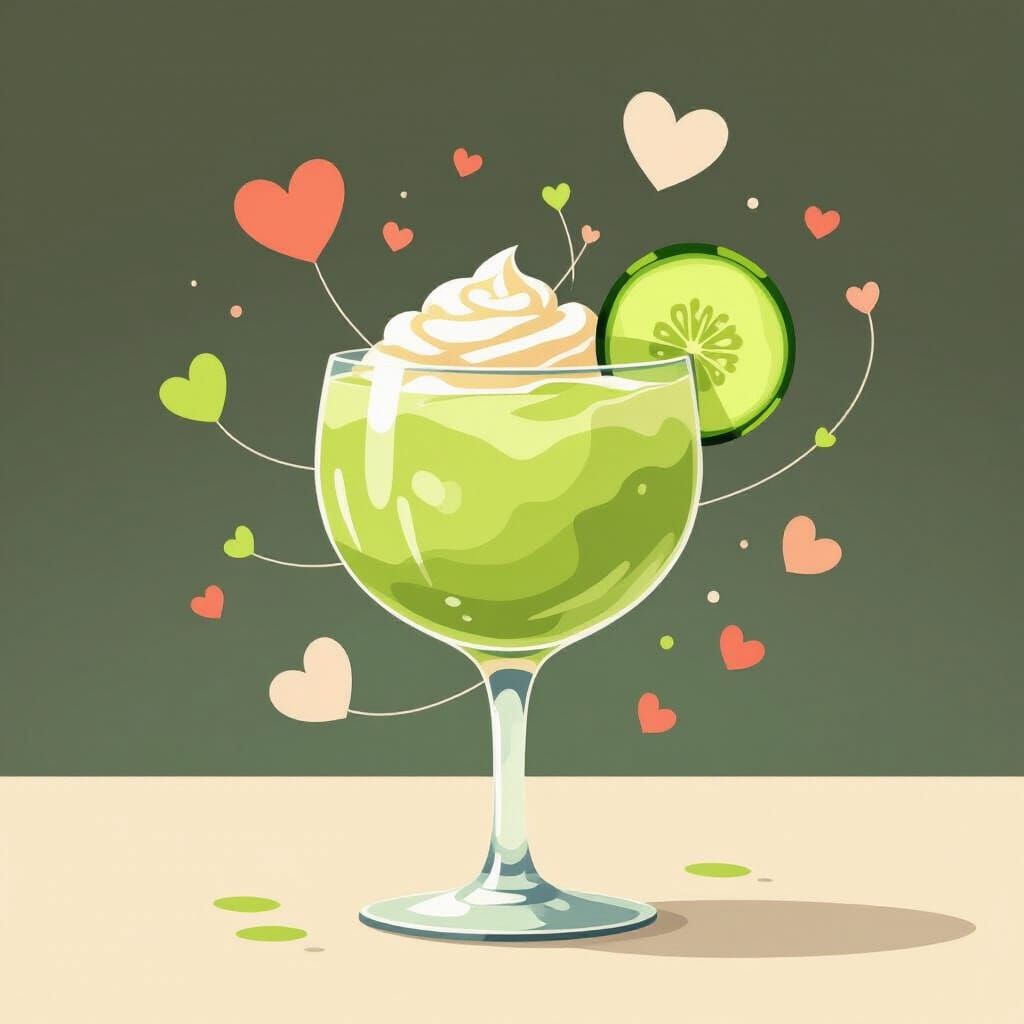 Minimalist Watercolor Spheres and Hearts Illustration