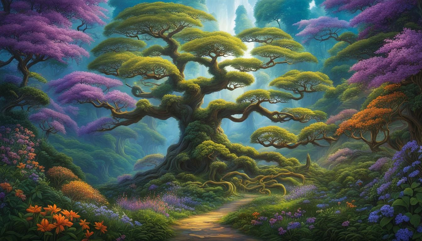 Wombats in Jacaranda Garden with Celtic Floral Elements