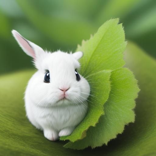 Tiny Rabbit in Hand: Whimsical Digital Art