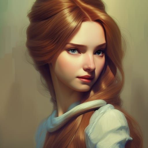 Rapunzel Portrait in Art Nouveau Style