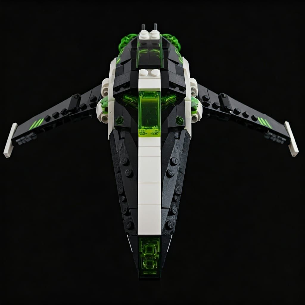 Futuristic LEGO Blacktron Ship in Sleek Style