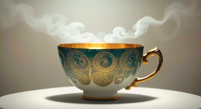 Gothic Mermaid Bathes in Porcelain Teacup